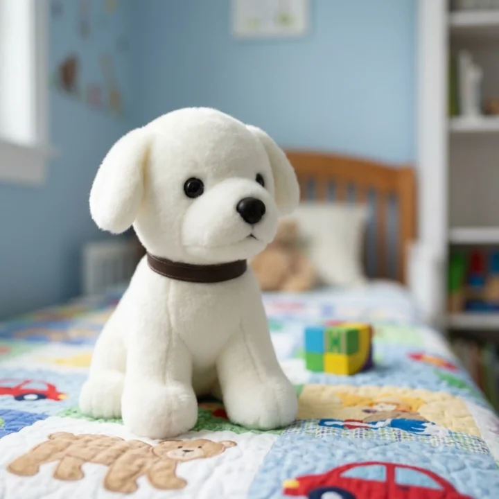 Dog Plush Soft Toy Cute Kids Animal Home Decor Boys/Girls/Baby (25 cm, White)