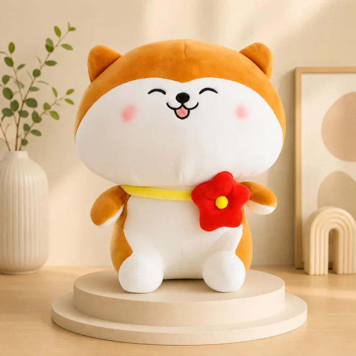 Cat Flower Plush Soft Toy Cute Kids Animal Home Decor Boys/Girls (25 cm)
