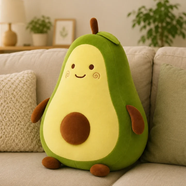Soft Novelty Food Shaped Throw Pillow Plush Avocado, 35 cm