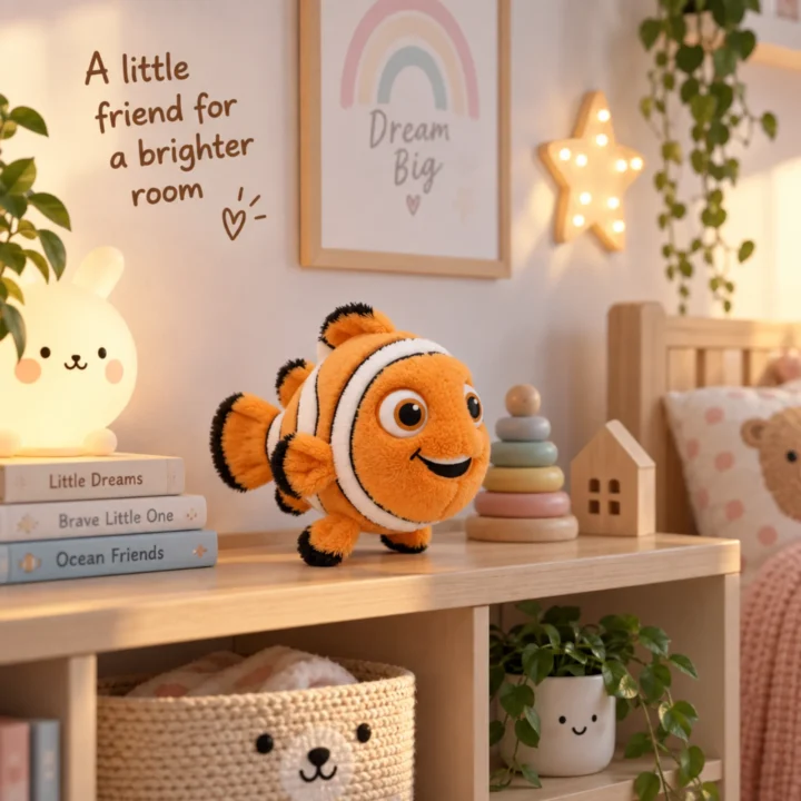 Clown Fish Plush Toy for Kids 20 cm, Soft Sea Animal Stuffed Toy with Plush Fabric for Boys and Girls, Orange